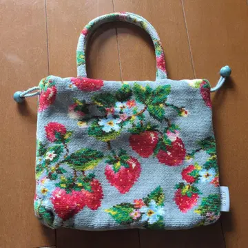 페이 페이러 딸기 무늬 소형 파우치 백