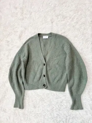 유나이티드 애로우즈 가디건 울 폭스 혼방 그린