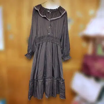 홍차 롱 원피스 4L