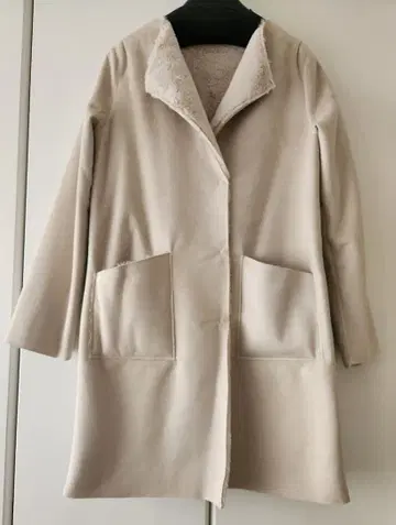 미사용 새상품 grove 노카라 코트 아우터 보아 코트 리버서블 M