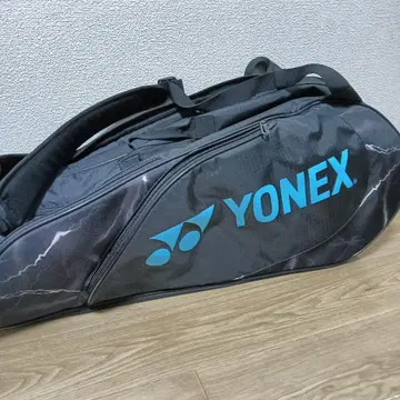 YONEX 라켓 백 블랙/블루 번개 무늬