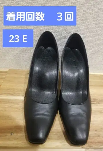 Wacoal 서세스워크 블랙 가죽 펌프스 23E