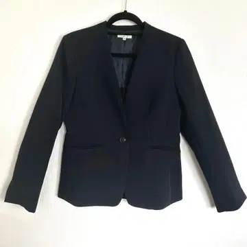 네이비 노카라 자켓