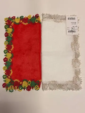 타월 손수건 파프리카 (레드)와 양 (화이트) 2장 세트