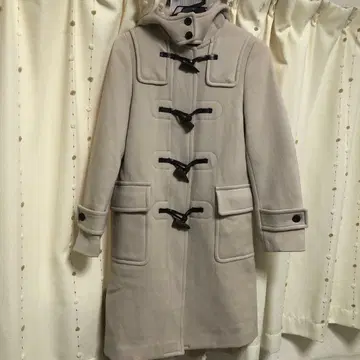 IENA 베이지 더플 코트 후드 부착