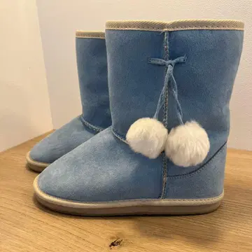 ELLE 엘르 부츠 숏부츠 스웨이드 느낌 무스탕 느낌 24cm 파랑