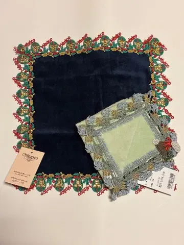 타월 손수건 복면 레슬러 (네이비)와 공룡 (그린) 2장 세트