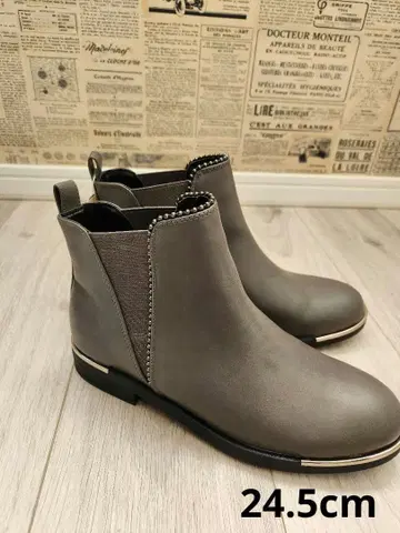 미사용 새상품 사이드 고어 부츠 여성용 그레이 24.5cm