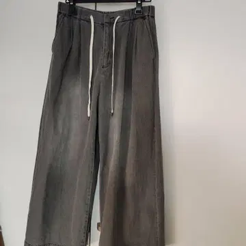 2턱 데님 이지 팬츠 그레이 38