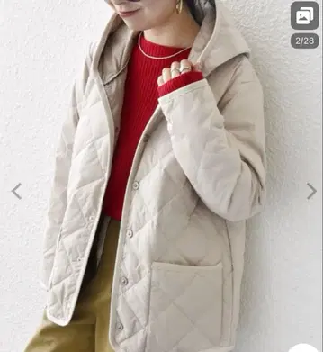 다운 코트 [ SHIPS any 별주 ] TAION 파이핑 후드 자켓