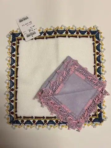 타월 손수건 계란 간장밥 (화이트)과 멜리 (퍼플) 2장 세트