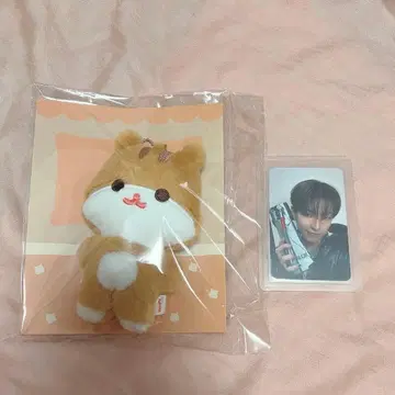 ATEEZ 플랫 퍼 봉제 인형 홍중 춘라미 트레이딩 카드 포함