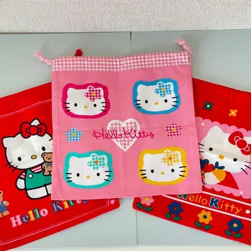 레트로 헬로키티 복조리 3개 세트 산리오 구 로고 카오하나 미사용