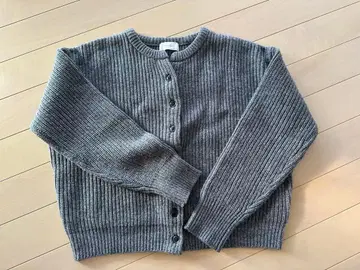 그레이 리브 긴팔 가디건