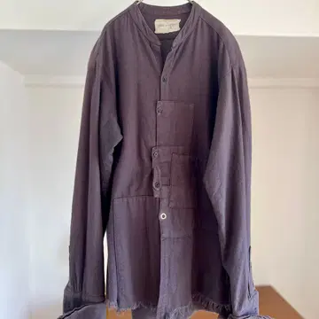 USA제 그렉 로렌 데미지 가공 재구축 노카라 셔츠