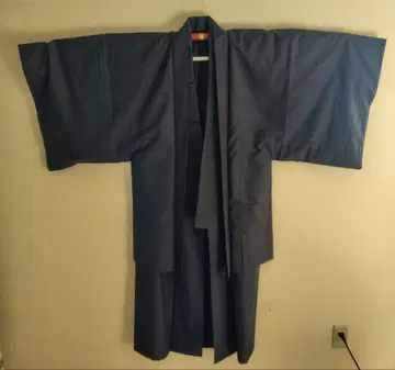 다크 블루 기모노 세트 안감 풍경화