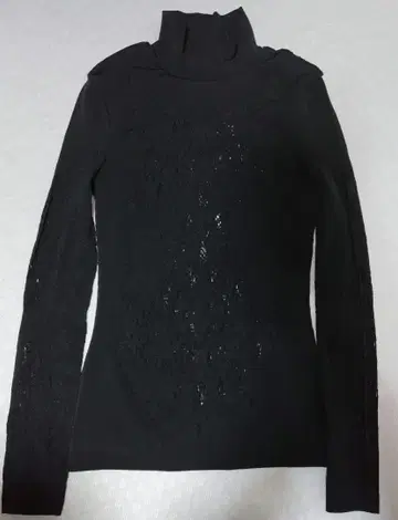 JEAN PAUL GAULTIER 블랙 긴팔 모크넥 티셔츠