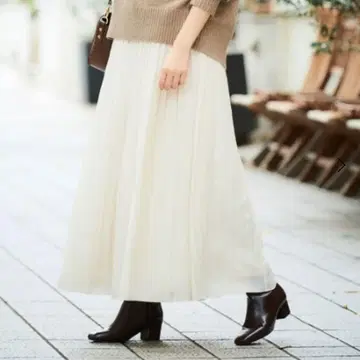 le.coeur blanc 카센데신 개더 맥시 스커트