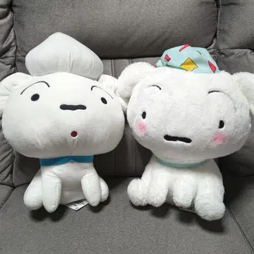 크레용 신짱 메챠모굿토 시로 봉제 인형 2세트