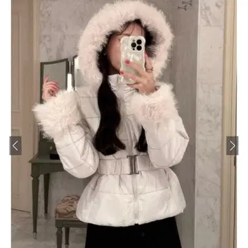 GRL 벨트 포함 퍼 충전솜 다운 자켓[kd36]