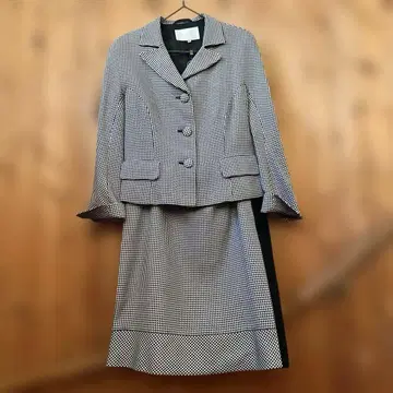 Harrods 실크 100% 하운드투스 체크 스커트 수트 40 이탈리아제