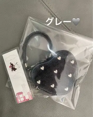 미개봉 새상품 페이 라브라리 하트 하트형 파우치 그레이 완판템