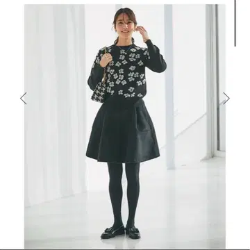 세븐텐 하이웨스트 플레어 큐롯 블랙 S