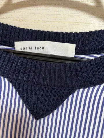 sacai luck 이소재 믹스 다크 네이비 원피스