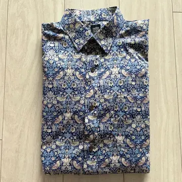 다케오 키쿠치 셔츠 꽃무늬 네이비 블루