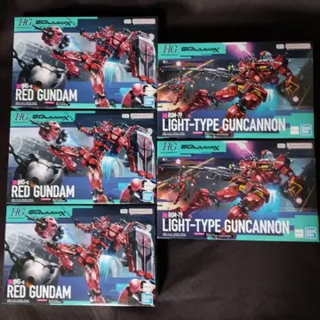 건담 프라모델 5세트 [ 빨간색 건담 x 3개/경 캐논 x 2개 ] GQ