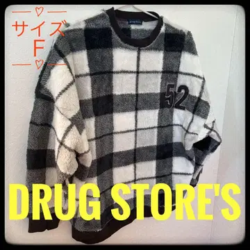 DRUG STORE'S 체크 무늬 플리스 사이즈 F