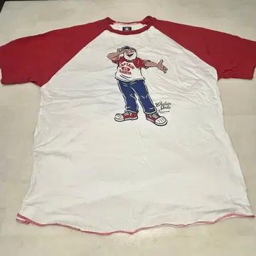 캡틴 산타 T셔츠 빨흰 래글런