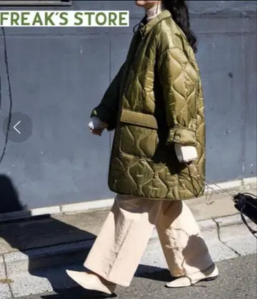 FREAK'S STORE 카라 부착 퀼트 라이너 자켓 카키