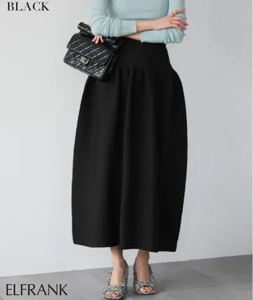 ELFRANK 하이웨스트 롱 니트 코쿤 스커트