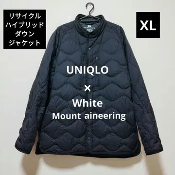 유니클로 화이트 마운티니어링 리사이클 하이브리드 다운 XL 블랙