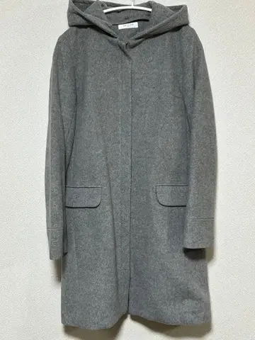 새상품급 OFUON 오프온 후드 부착 울 코트 40 ( L )