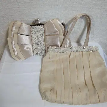 Apuweiser Luxe 파티 백 2세트 베이지 결혼식 피로연