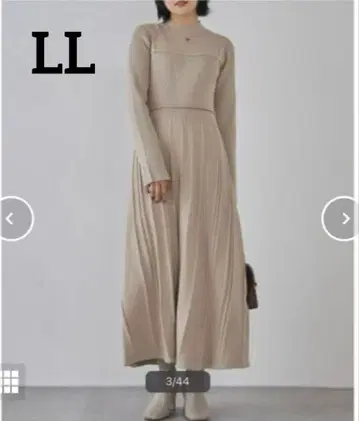 [새상품] LAVEANGE 뷔스티에 도킹 니트 원피스 아이보리 LL