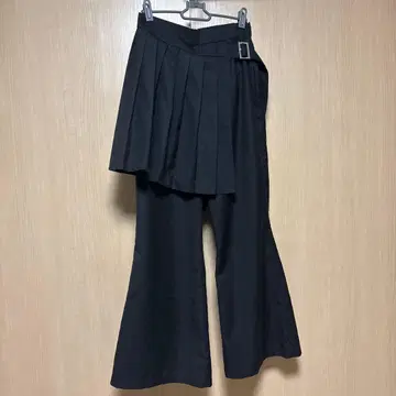 [ 새상품급 F ] HARE 플리츠 스커트 레이어드 팬츠 블랙
