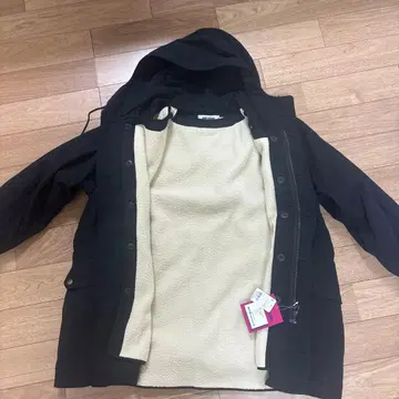 MONT KEMMEL 후드 부착 모즈 코트 40 블랙