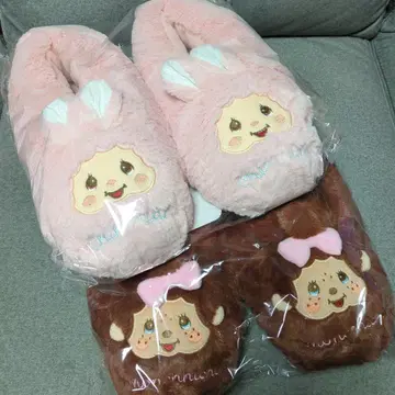 몬치치 복슬복슬 룸슈즈 핑크 브라운 총 2종
