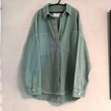 데님 셔츠 자켓 그린