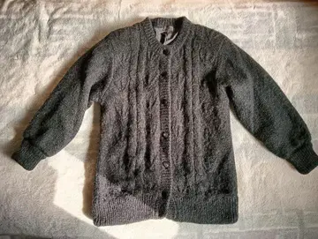 PIGALLE 케이블 짜임 가디건 블랙