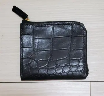 크로커다일풍 컴팩트 L자 지퍼 가죽 지갑