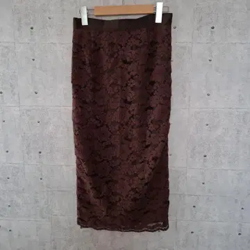 ROPE 브라운 레이스 타이트 스커트 사이즈 38