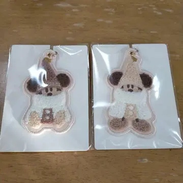 릴린링 키체인 2개 세트 화이트 베이지 디즈니 미키