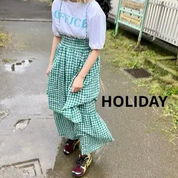 HOLIDAY 깅엄 체크 린넨 썸머 드레스