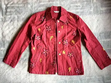 feel and Ease 빨간색 데님 자켓