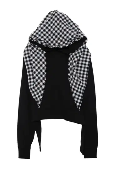 ORIMI RIPPED OFF HOODIE WITH SCARF
