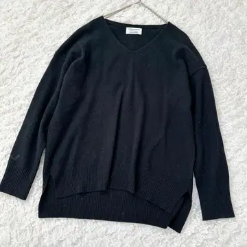 저널 스탠다드 캐시미어 100% 니트 풀오버 블랙 루즈핏